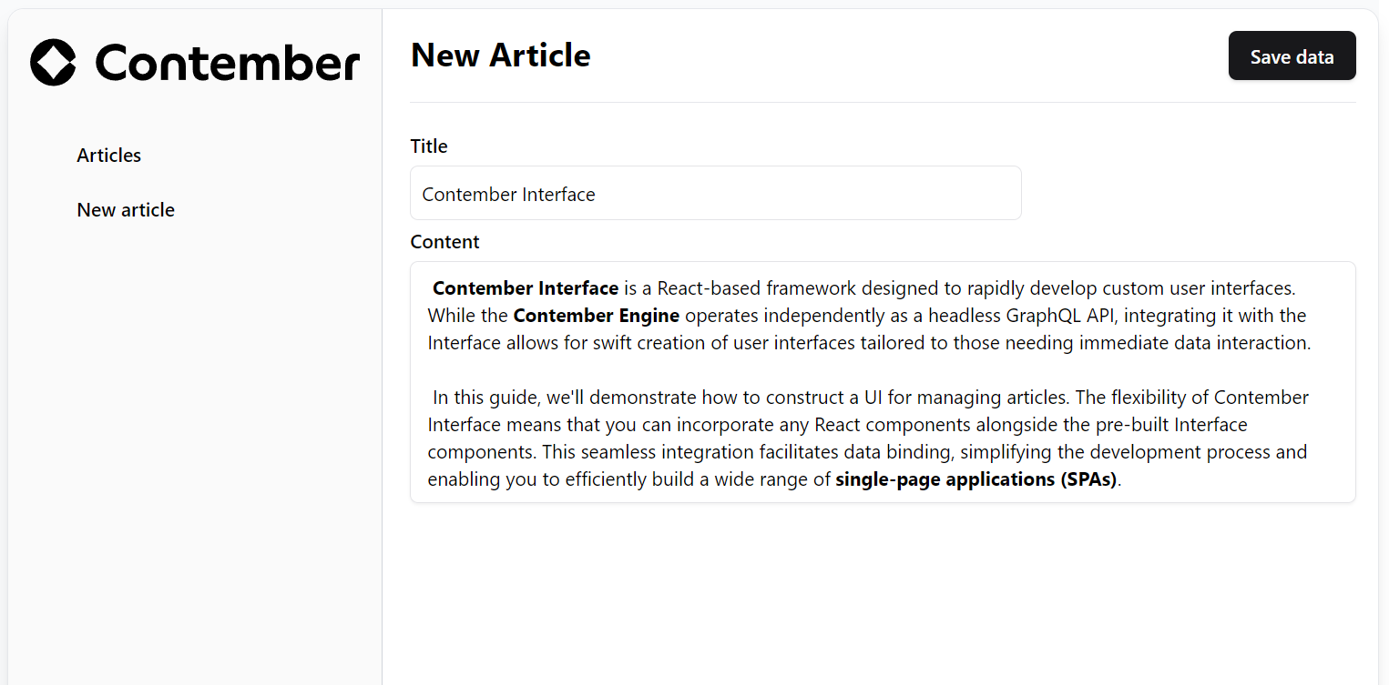 create article form
